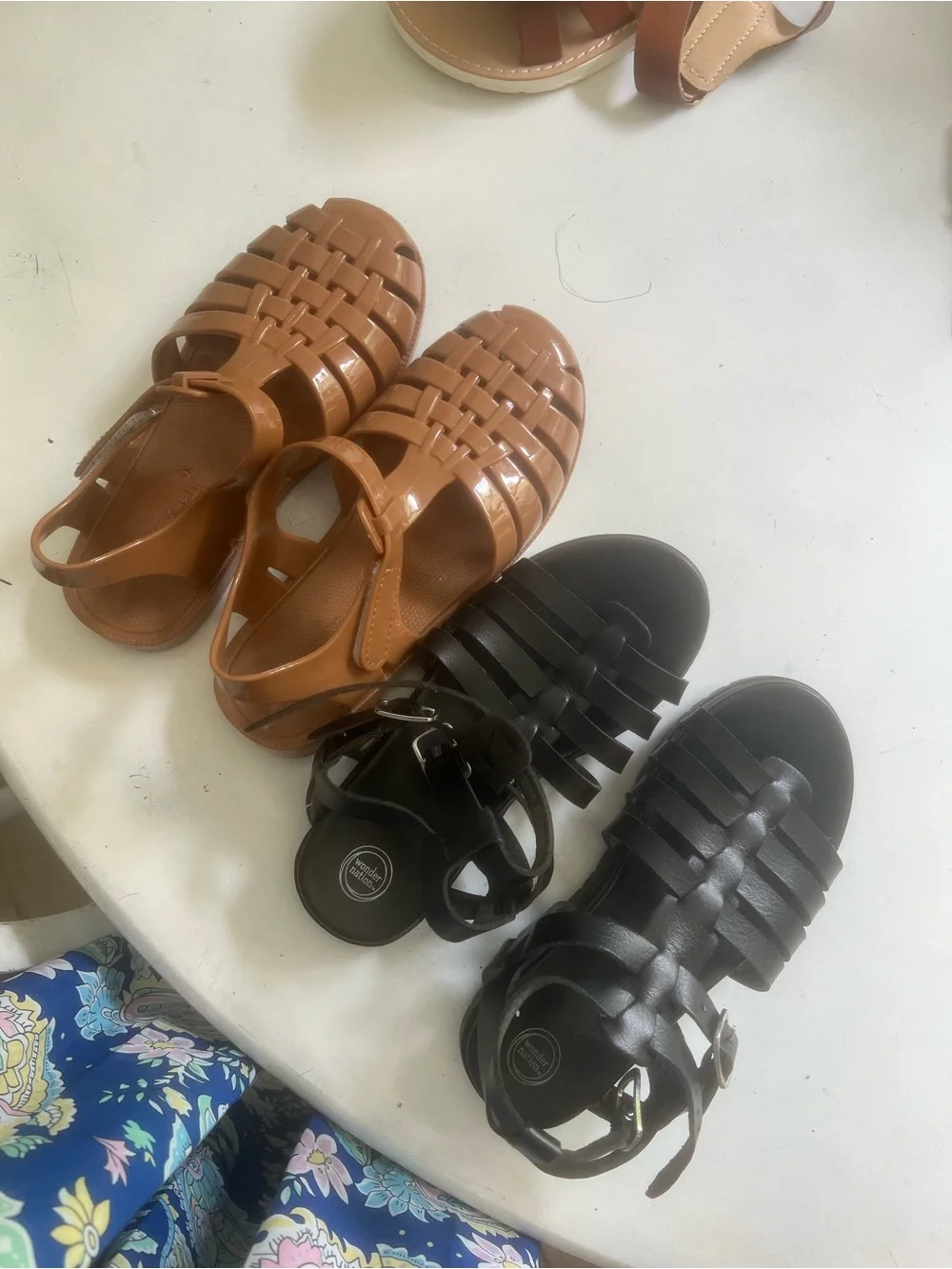 NEW Kids' Brown Jelly Fisherman Sandals Closed Toe